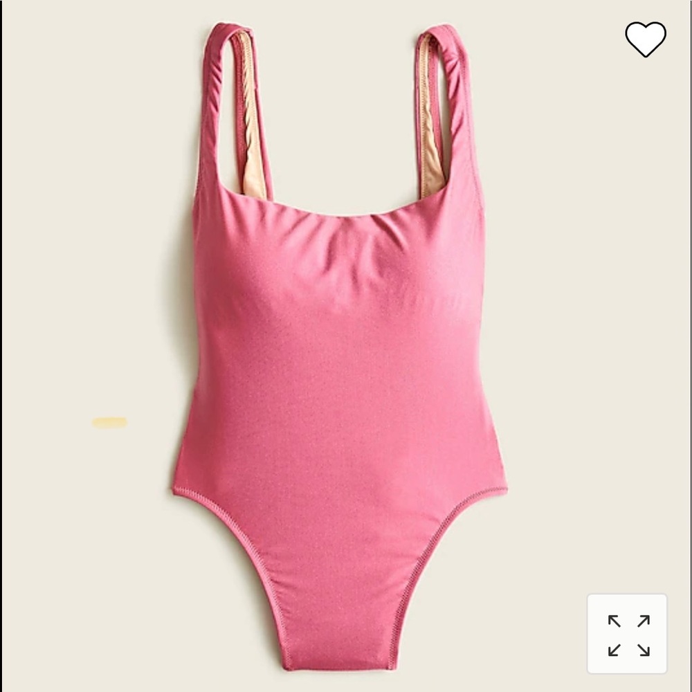 NWT J.Crew shiny square neck one piece. Color is liquid berry size 10